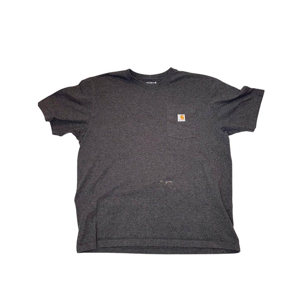 Carhartt K87 Mens Loose Fit Pocket T-Shirt Charcoal Heather Grey Large